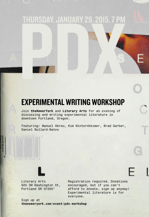PDX Experimental Writing Workshop on January 29th